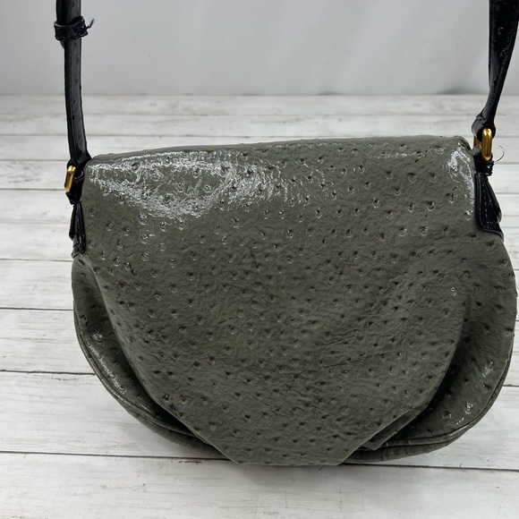 Marc by Marc Jacobs Coated Ostrich PVC Crossbody Gray Bag Purse - Picture 13 of 16